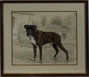 Ronald Swanwick - Signed & Framed 1991 Pen and Charcoal Drawing, Simba