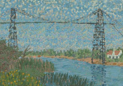 Malcolm J. Hitchcock RWA (1929-1998) - Signed 1998 Oil, The Transporter Bridge