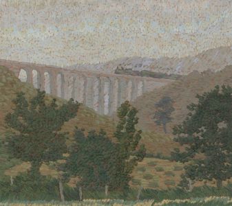 Malcolm J. Hitchcock RWA (1929-1998) - Signed 1984 Oil, Dent Head Viaduct