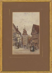 E. Salamans - Fine 1891 Watercolour, Rothenburg, Germany