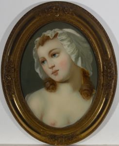 Framed 19th Century Oil - Nude Portrait of a Girl