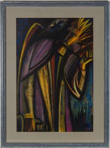 V.J - Framed 1994 Pastel, Warrior King