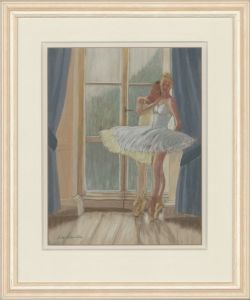 Gladys Valler Wilson - Framed & Signed Contemporary Pastel, Two Ballerinas