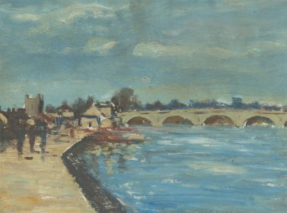 Mid 19th Century Oil - Along The River's Edge