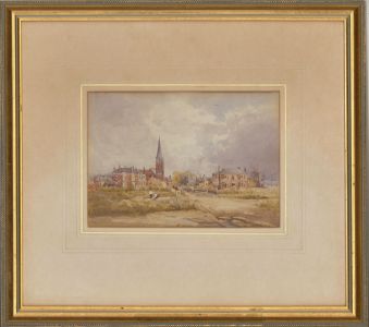 Archwell - Framed 1889 Watercolour, Town Allotments
