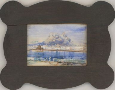 Framed 19th Century Watercolour - Indian Miniature Cityscape