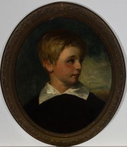 Fine Oval Late 19th Century Oil - Portrait of a Young Boy