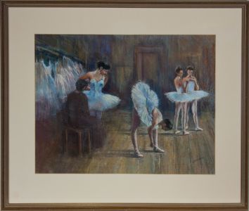 Catherine Raban - Signed & Framed Contemporary Pastel, A Helping Hand
