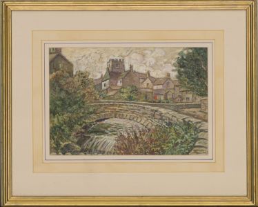 Henry E. Foster (1921-2010) - 1987 Gouache, Brookhouse Village, Lancaster
