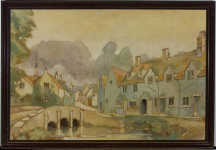 Henry E. Foster (1921-2010) - Mid 20th Century Oil, Village Street Scene