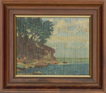 Henry E. Foster (1921-2010) - Framed 1971 Oil, Rocks at Heysham