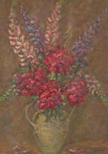 Henry E. Foster (1921-2010) - Mid 20th Century Oil, Lupins and Chrysanthemums