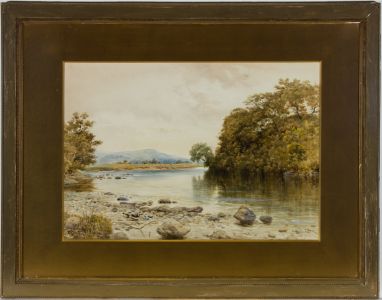 B.B. Wadham - Signed & Framed 1880 Watercolour, Rural River View