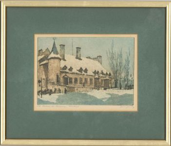 Nicholas Hornyansky (1896-1965) - Framed Etching, Old Chateau, Montreal