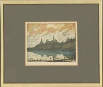 Nicholas Hornyansky (1896-1965) - Framed Etching, Parliament Hill, Ottawa