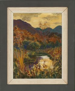 Patric Stevenson PPRUA - Signed & Framed 1962 Tempera, Evening in the Estate