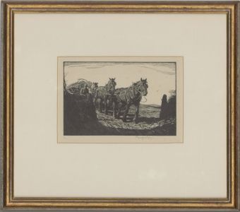 George Soper RE - Signed & Framed 1936 Woodcut, Through the Gate