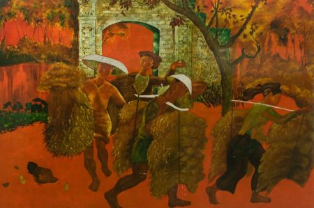 Coeyun - 20th Century Mixed Media, Vietnamese Wheat Harvest