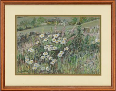Anne Stafford - Framed 20th Century Pastel, Roadside Flowers