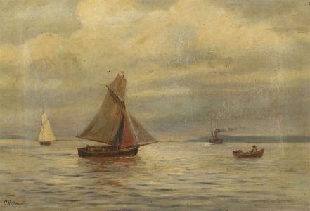 C. Schmidt - Late 19th Century Oil, Boat on the Water