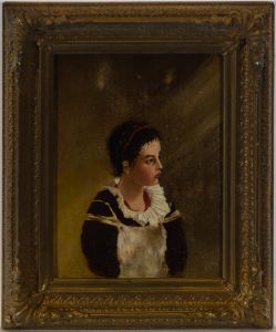 Framed 19th Century Oil - Portrait of a Young Iberian Girl