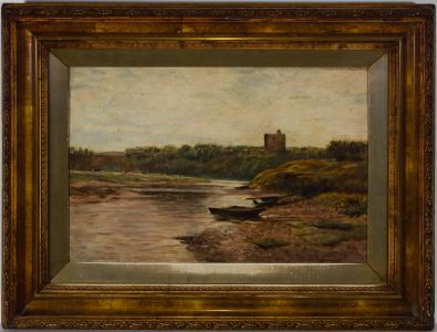 Framed Late 19th Century Oil - Boats and Sheep