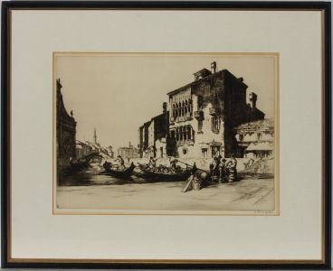 Sidney Tushingham ARE (1884-1968) - Early 20th Century Etching, Venetian Barges