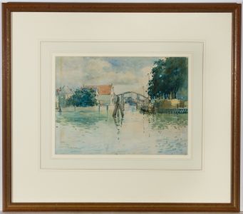 George Kirkton Mutch (1877-1960) - Framed 1910 Watercolour, Dutch Town