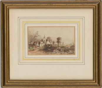 W. Youngman - Framed 1857 Watercolour, Finchingfield Church