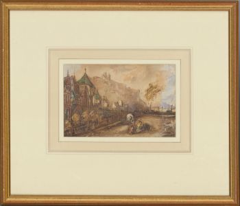 Alfred H. Vickers (1853-1907) - 19th Century Watercolour, Autumnal Street Scene