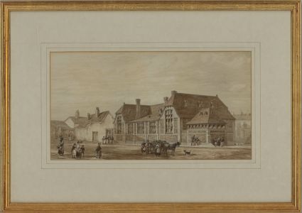 Alfred Jowers - Framed Late 19th Century Watercolour, Bustling Street Scene