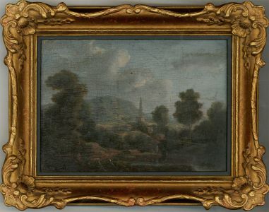 Framed Early 19th Century Oil - Village Church, Derbyshire