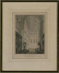 J. Le Keux after F. Mackenzie - Framed 1816 Etching, Norwich Cathedral Church