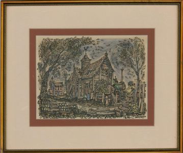 Peter Classey - 20th Century Pen and Ink Drawing, Strong Winds
