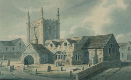 T.R - Framed C.1810 Watercolour, A View of Wallingford Church, Berks