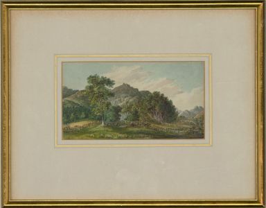19th Century Watercolour - English Mountain View