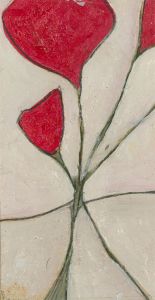 Ben Carrivick - Signed Contemporary Oil, Red Flowers