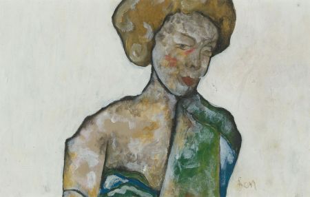 Ben Carrivick - Signed Contemporary Oil, Woman in Green II