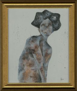 Ben Carrivick - Signed & Framed Contemporary Oil, Portrait Black Hair