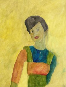 Ben Carrivick - Signed Contemporary Oil, Lady in a Colourful Dress