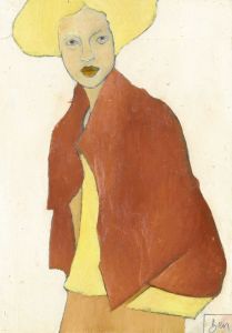 Ben Carrivick - Signed Contemporary Oil, Lady with a Brown Coat