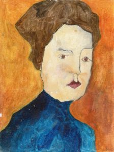 Ben Carrivick - Signed Contemporary Oil, Lady With a Blue Top