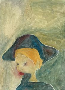 Ben Carrivick - Signed Contemporary Oil, Lady With a Blue Hat