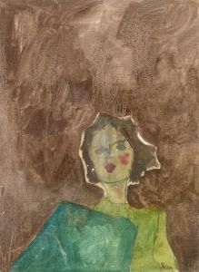 Ben Carrivick - Signed Contemporary Oil, Lady in a Green Dress and Red Lips