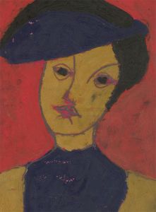 Ben Carrivick - Signed Contemporary Oil, Blue and Black Hair