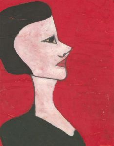 Ben Carrivick - Signed Contemporary Oil, Black Hair, Black Dress