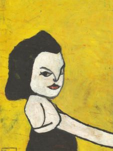 Ben Carrivick - Signed Contemporary Oil, Black Hair, Black Dress