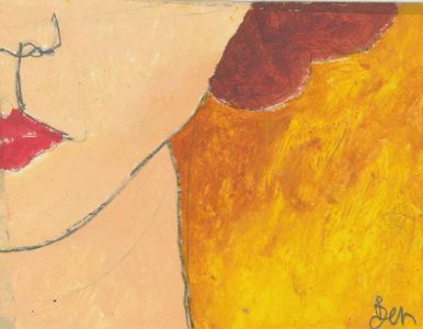 Ben Carrivick - Signed Contemporary Oil, Woman in Orange