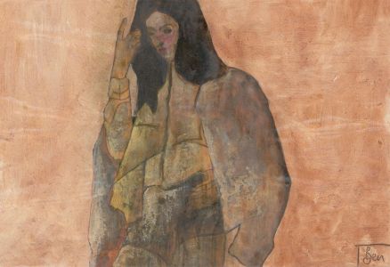 Ben Carrivick - Contemporary Oil, Woman with Raincoat