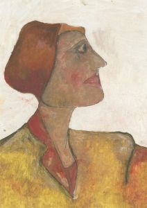 Ben Carrivick - Signed Contemporary Oil, Profile of a Woman in Red Hat